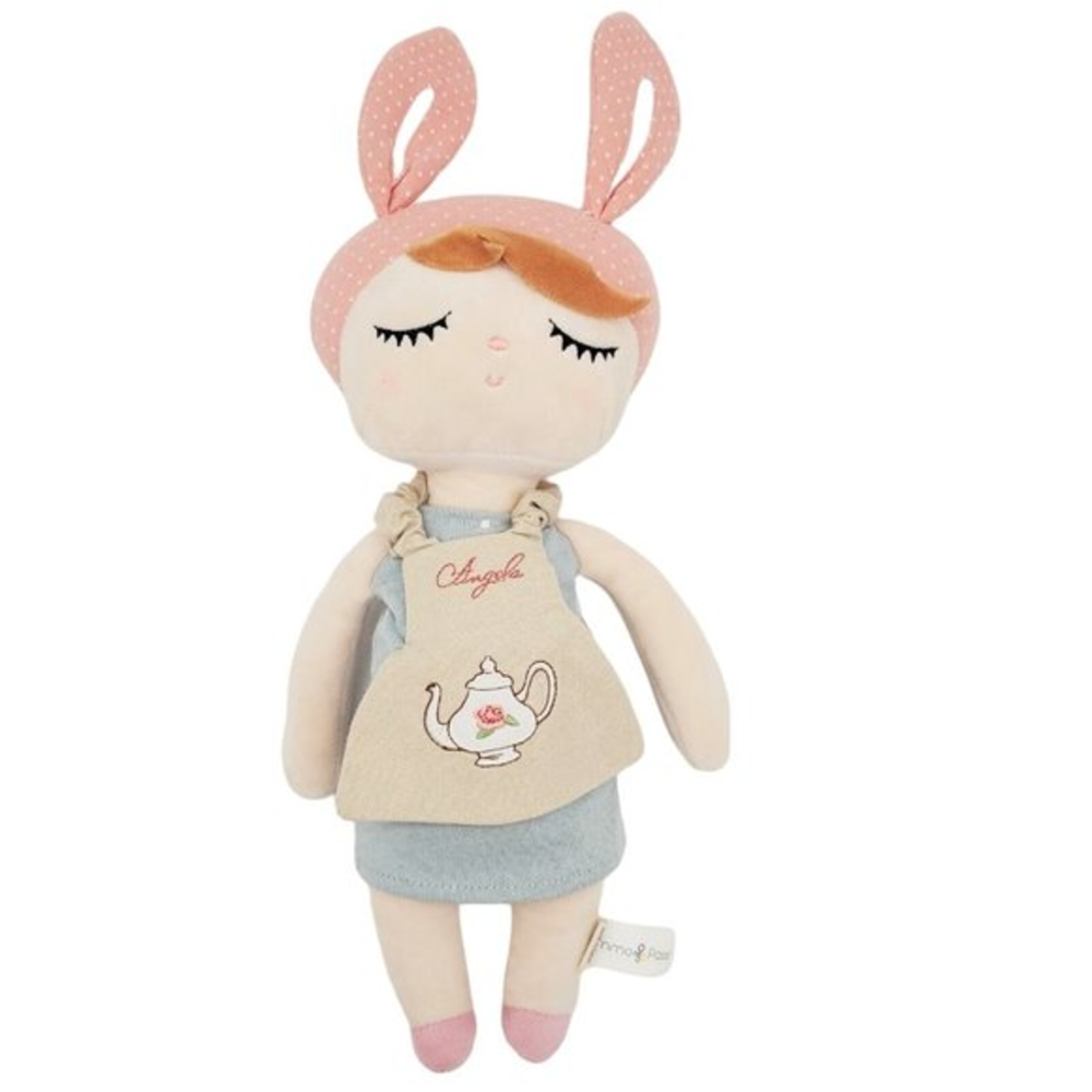 Metoo Angela  14" Bunny Rabbit Ears Sleeping Doll Plush‎ Tea Pot Stuffed